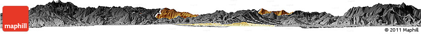 Physical Horizon Map of Kicevo, darken, desaturated