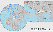 Gray Location Map of Kicevo, highlighted country