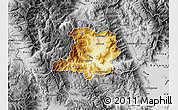 Physical Map of Kicevo, desaturated