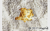 Physical Map of Kicevo, lighten, semi-desaturated