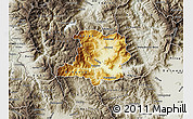 Physical Map of Kicevo, semi-desaturated