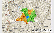 Political Map of Kicevo, shaded relief outside