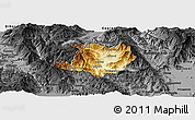 Physical Panoramic Map of Kicevo, darken, desaturated