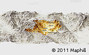 Physical Panoramic Map of Kicevo, lighten, semi-desaturated