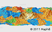 Physical Panoramic Map of Kicevo, political outside