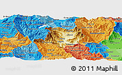 Physical Panoramic Map of Kicevo, political shades outside
