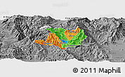 Political Panoramic Map of Kicevo, desaturated