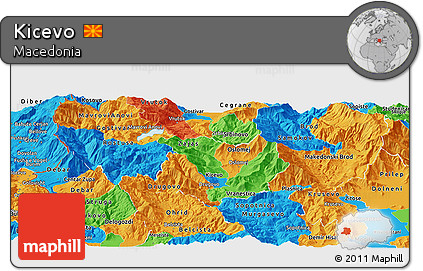 Political Panoramic Map of Kicevo
