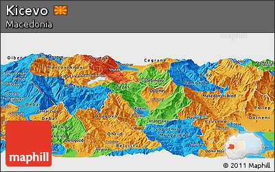 Political Panoramic Map of Kicevo