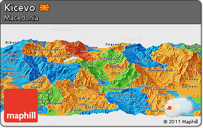 Political Panoramic Map of Kicevo