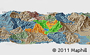 Political Panoramic Map of Kicevo, semi-desaturated