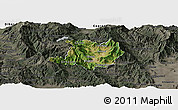 Satellite Panoramic Map of Kicevo, darken, semi-desaturated