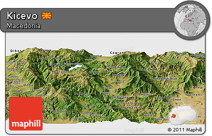 Satellite Panoramic Map of Kicevo