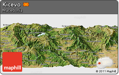 Satellite Panoramic Map of Kicevo