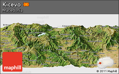 Satellite Panoramic Map of Kicevo