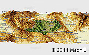 Satellite Panoramic Map of Kicevo, physical outside