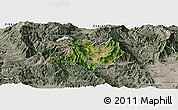 Satellite Panoramic Map of Kicevo, semi-desaturated