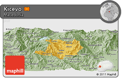 Savanna Style Panoramic Map of Kicevo