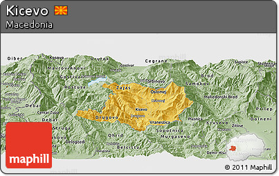 Savanna Style Panoramic Map of Kicevo