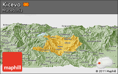 Savanna Style Panoramic Map of Kicevo