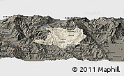 Shaded Relief Panoramic Map of Kicevo, darken