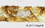 Shaded Relief Panoramic Map of Kicevo, physical outside