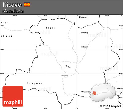 Blank Simple Map of Kicevo