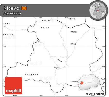 Blank Simple Map of Kicevo