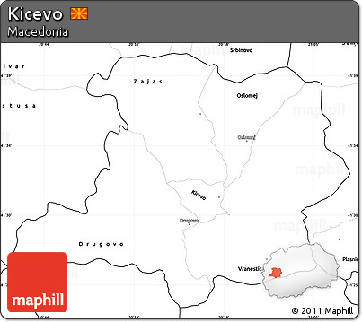 Blank Simple Map of Kicevo