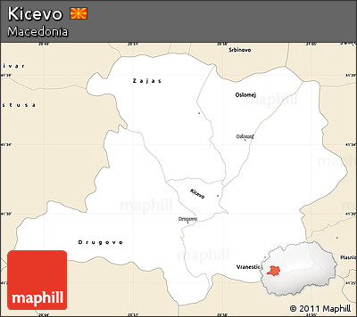 Classic Style Simple Map of Kicevo