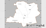 Gray Simple Map of Kicevo, cropped outside
