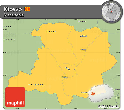Savanna Style Simple Map of Kicevo