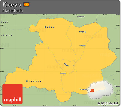 Savanna Style Simple Map of Kicevo