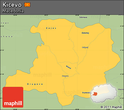 Savanna Style Simple Map of Kicevo