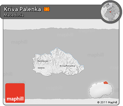 Gray 3D Map of Kriva Palenka, single color outside