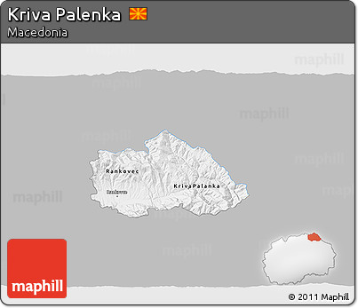 Gray 3D Map of Kriva Palenka, single color outside