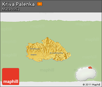 Savanna Style 3D Map of Kriva Palenka, single color outside