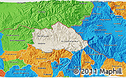 Shaded Relief 3D Map of Kriva Palenka, political outside
