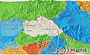 Shaded Relief 3D Map of Kriva Palenka, political shades outside