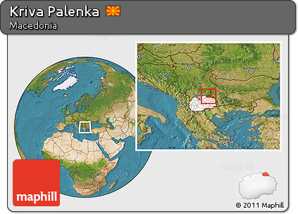 Satellite Location Map of Kriva Palenka, highlighted country