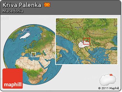 Satellite Location Map of Kriva Palenka, highlighted country