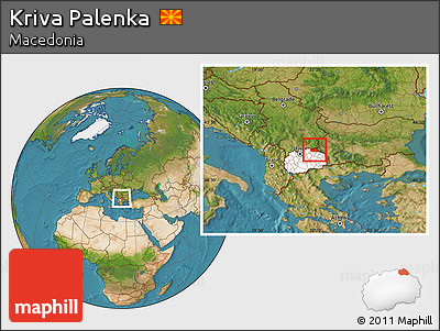 Satellite Location Map of Kriva Palenka, highlighted country