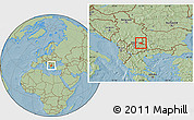 Savanna Style Location Map of Kriva Palenka, hill shading