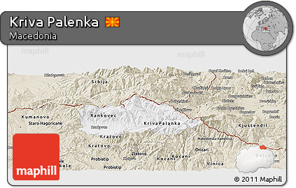 Classic Style Panoramic Map of Kriva Palenka