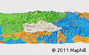 Shaded Relief Panoramic Map of Kriva Palenka, political outside
