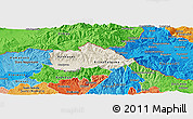Shaded Relief Panoramic Map of Kriva Palenka, political shades outside