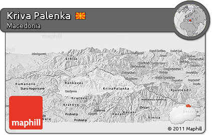 Silver Style Panoramic Map of Kriva Palenka