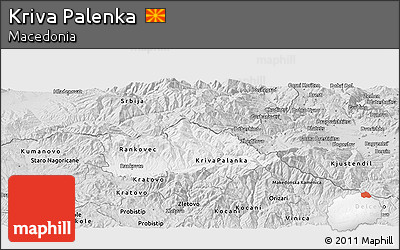 Silver Style Panoramic Map of Kriva Palenka
