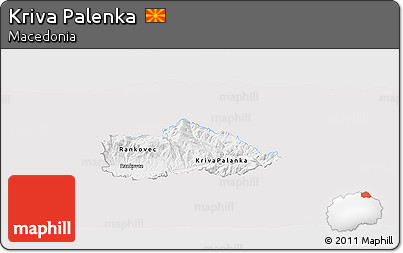Silver Style Panoramic Map of Kriva Palenka, single color outside