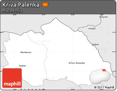 Silver Style Simple Map of Kriva Palenka